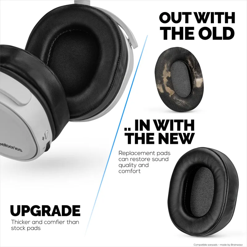 Coussinets en peau de mouton pour casques Steelseries Arctis 1, 3, 5, 7, 9, PRO et PRIME, cuir véritable avec mousse à mémoire de forme