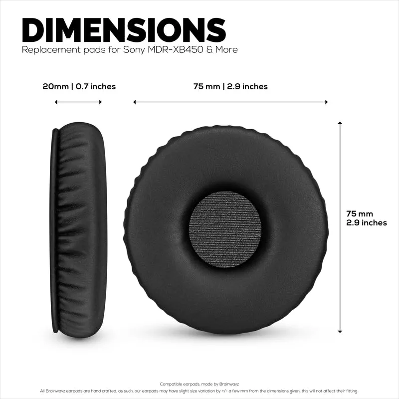 Oreillettes de remplacement pour écouteurs SONY MDR-XB450, XB450AP, XB550AP-cuir PU souple et mousse à mémoire de forme