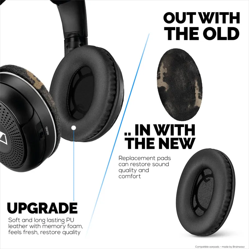 Oreillettes de remplacement pour écouteurs SENNHEISER RS120, RS110, RS115, RS117, RS119 - Coussinets d'oreille en cuir PU souple et mousse - HDR 120, HDR100, HDR110, HDR117, HDR119
