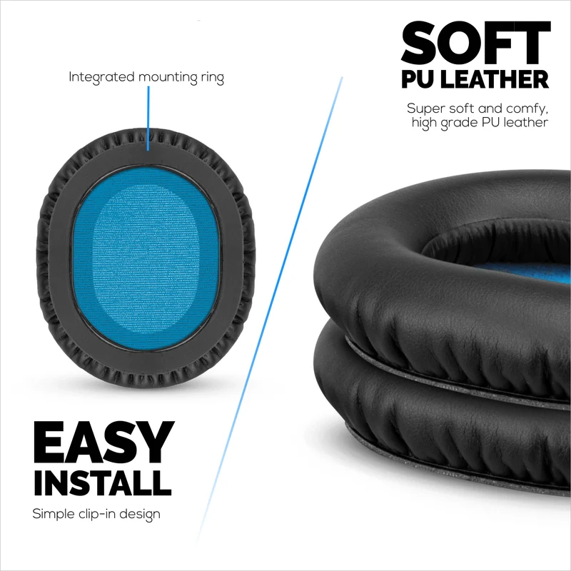 Oreillettes de remplacement pour écouteurs Sennheiser HD8 / HD8 DJ / HD6 Mix - Cuir PU souple et mousse à mémoire de forme