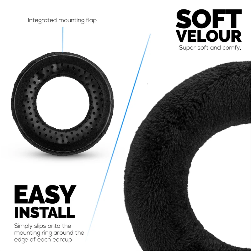 Coussinets en velours pour les séries BEYERDYNAMIC DT880, DT531, DT690, DT811, DT880, DT911, DT931 et DT990