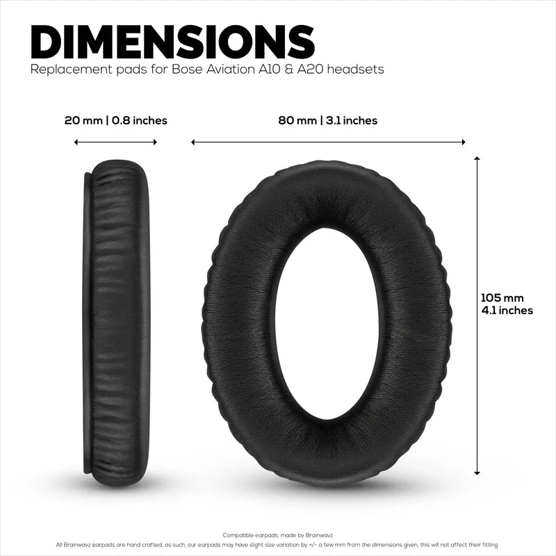 Oreillettes de remplacement pour écouteurs BOSE Aviation A20 A10 X-cuir PU souple et mousse à mémoire de forme