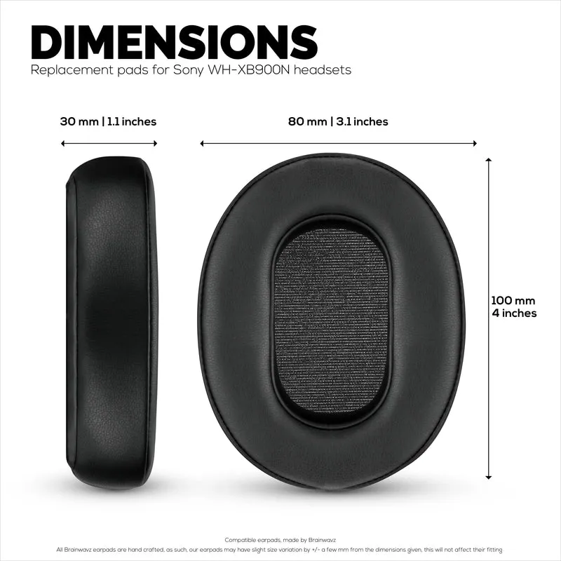 Oreillettes de remplacement pour écouteurs SONY WH-XB900N - Cuir PU souple et mousse à mémoire de forme