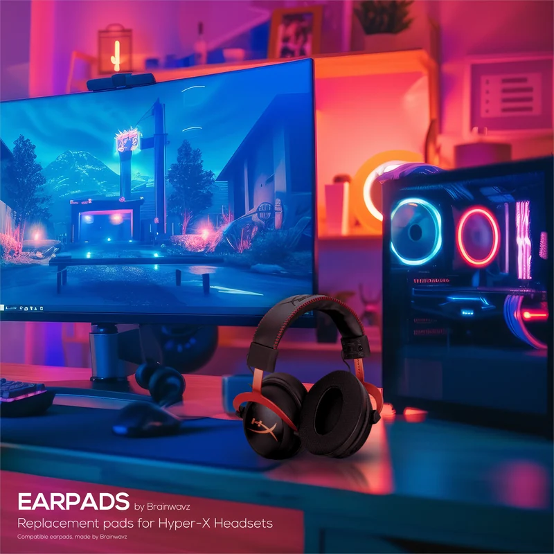 Oreillettes hybrides pour casques HyperX Cloud 1, 2/2 sans fil, Core, Flight/Flight S, Alpha/Alpha S et plus encore, tissu doux et respirant, gel rafraîchissant, confort supplémentaire, durable et durable